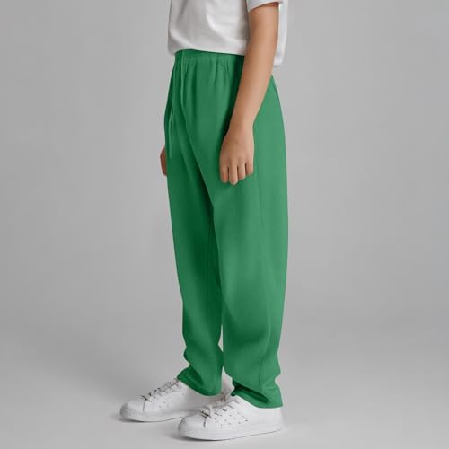 Finelylove Baggy Sweatpants for Boys Straight Wide Leg Fleece Joggers Open Bottom Active Workout Kids Sweats 5-15 Years3