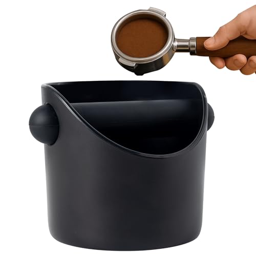 Sancagy Espresso Knock Box, Premium Coffee Knock Box with Removable Knock Bar, Non-Slip Base, 4.6 Inch Black