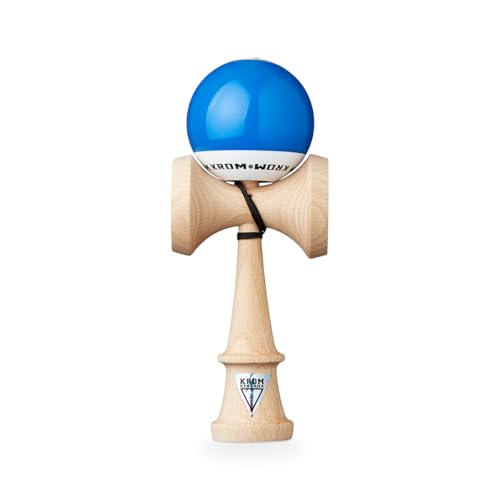 KROM - Kendama Toy POP LOL Dark Blue - High Wood Quality - Extra Strong - for Beginner and Pro - Gift Pack : Extra String + Stickers