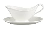 Spülmaschinenfest Villeroy & Boch White Pearl Sauciere 2 Stück, 0.40 L, Porzellan Bone China, Mehrfarbig