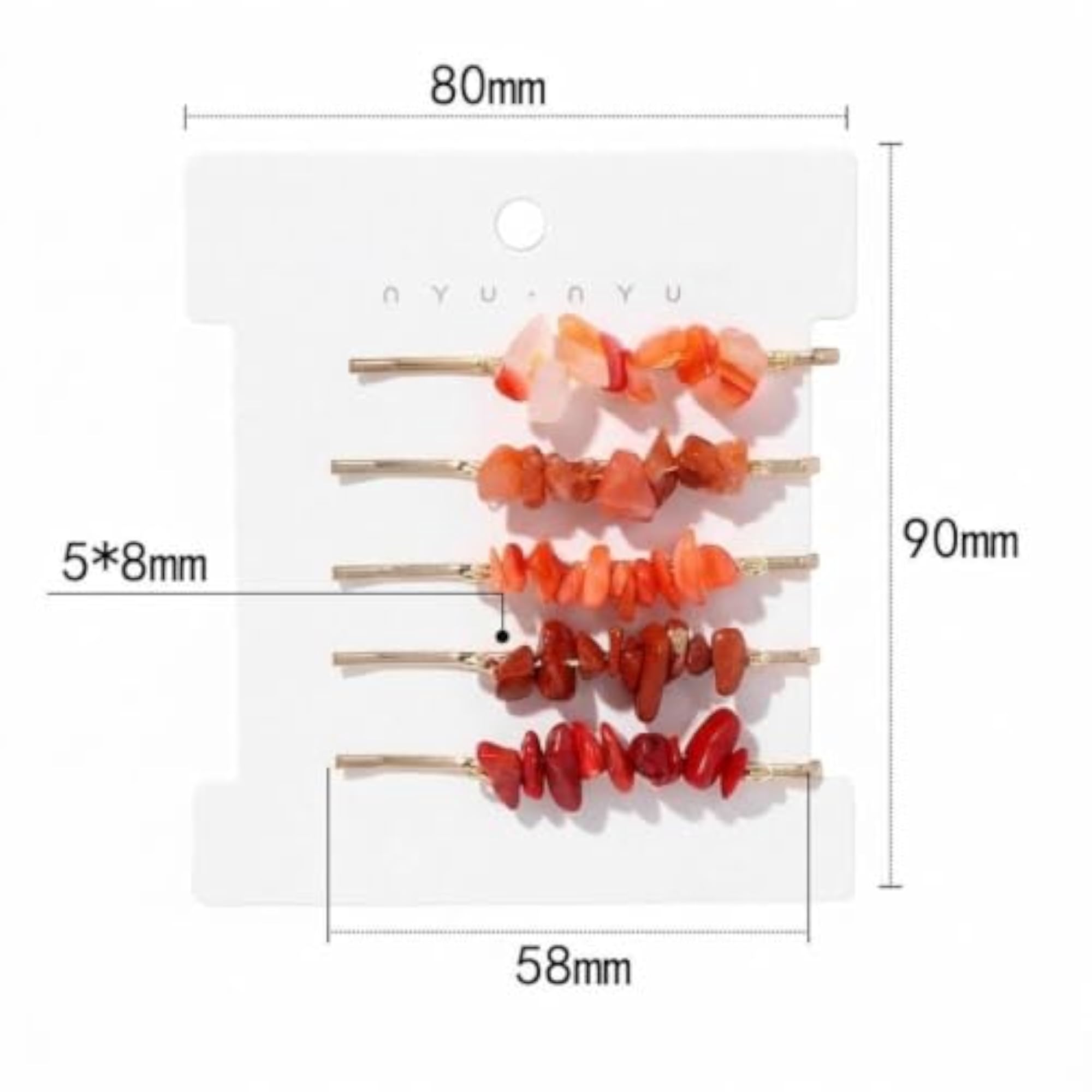 Irregular Shape Stone Hair Clip, Handmade Accessory