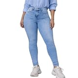Vertere Jeans Calça Jeans Feminina Skinny com Lycra, Cintura Alta, Elastano, Bolsos Frontais e Traseiros, Casual (BR, Numérico, 46, Regular, Alto)