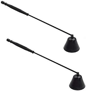 NUODWELL 2 Pack Candle Snuffer Wick Snuffer Long Handle Safely Stainless Steel Candle Accessory (Black)