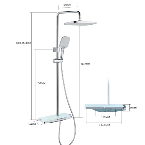 Ensemble de robinet de douche à affichage numérique anti-brûlure - 8