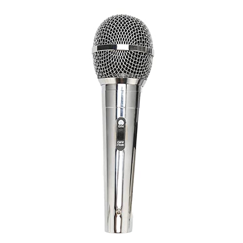 ASHATA Microphone Filaire, Microphone Karaoké avec Câble XLR de, Micro Portable Compatible avec Machine Karaoké/Haut-Parleur/ampli/mixeur, pour Chanter, Mariage et Activités de Plein