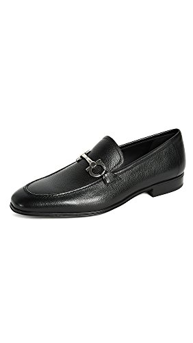 SALVATORE FERRAGAMO Men's Flori Bit Loafers, Black, 11 Medium US