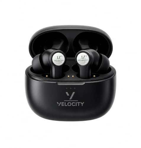 Image of Velocity ShinePods Wireless Earbuds with Deep Super Bass, Crystal Clear Sound, Gaming Mode, Type-C Fast Charging & Instant Pairing(Black)