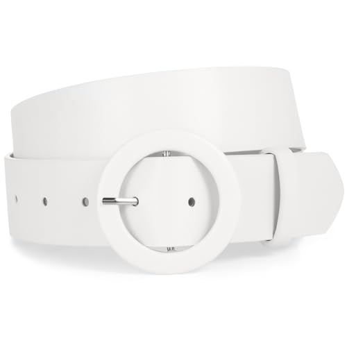 XZQTIVE Women's Wide Belt Fashion Candy Color Round Buckle Ladies Belt for Jeans Pants Dresses