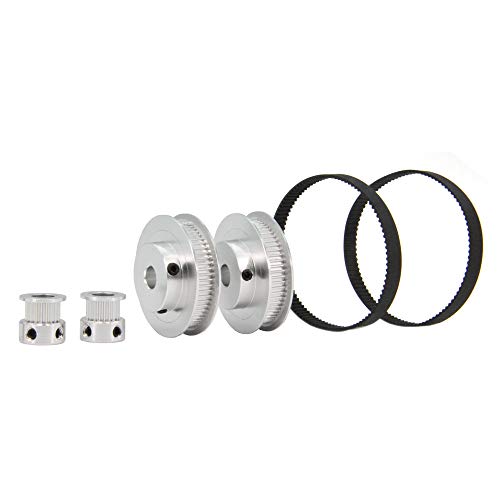 Zeberoxyz ZE058-1 2Pcs Set Gt2 Synchronous Wheel 20&60 Teeth 8Mm Bore Aluminum Timing Pulley thumb #1