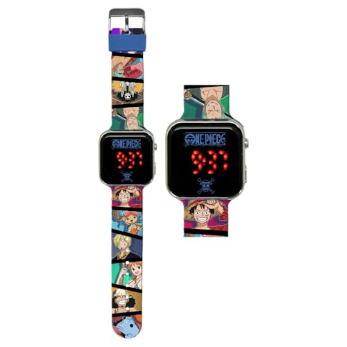 CARTOON Montre-bracelet numérique écran led, bracelet en silicone pour enfants, One Piece, bracelet