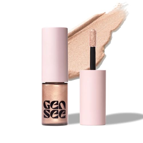 GEN SEE Mixed Media Metallic Liquid Eyeshadow Moonlight High Shine Molten Metal Eye Color Featherlight Full Coverage Shimmer Multi-Use Highlight Makeup Vegan Cruelty-Free Made in Italy