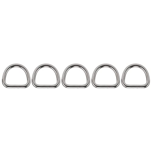 5Pcs 316 Stainless Steel Welded D Rings Glossy Rustproof Hardware for Rigging Anchoring Fixed Tarpaulins Marine and industrial hardware