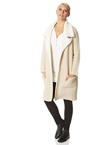 Roman Originals - Abrigo de forro polar para mujer, diseño de oso de peluche, color beige