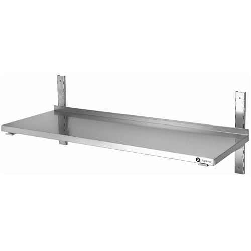 ZORRO Wandbord ZWB 180/30 | Edelstahl Wandregal | 1800x300x350 mm | 1 Boden | Gastro Wandmontage