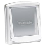 PetSafe Original 2-Way - Haustiertür mit beidseitiger Öffnung - Manuelle Verriegelung, robuster Rahmen, Klein, Weiß