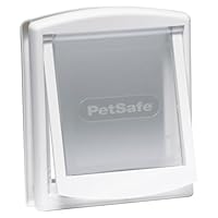 PetSafe Original 2-Way - Haustiertür mit beidseitiger Öffnung - Manuelle Verriegelung, robuster Rahmen, Klein, Weiß