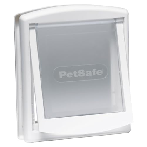 PetSafe Original 2-Way - Haustiertür mit beidseitiger Öffnung - Manuelle Verriegelung, robuster Rahmen, Klein, Weiß
