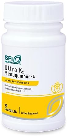 Klaire Labs Ultra K2 Menaquinone – 4 – Vitamin K2 Supplement with 15mg of Vitamin K2 MK4 per Capsule – Support Bone & Cardiovascular Health – Hypoallergenic & Vegan Vitamin K (90 Capsules)