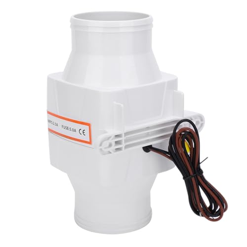 HERCHR DC 12V Extractor Fan, 76mm/3in Hose Connector Marine Bilge Air Blower Strong Ventilation Fan for Yacht Caravan Marine Blower Bilge Blower in-Line Marine Blower