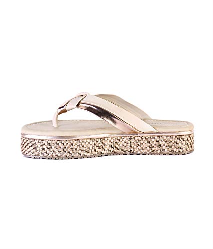 Marc Loire Women’s Comfortable Slip On Embellished T-Strap Flats - Image 5