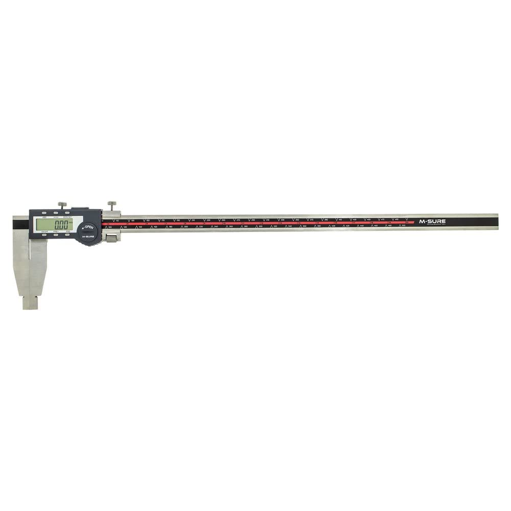 M-SURE MS-222-500 Large Digital Caliper 0-500mm / 0-20" | ±0.05mm Accuracy | Nib-Type Jaw | Outside & Inside Measurement | Stainless Steel | ABS/INC | Cabled Data Output | Storage Case Included