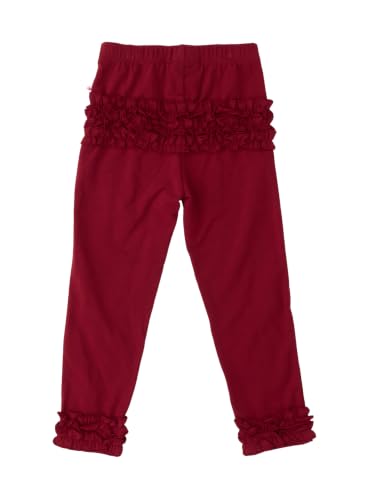 Image of RuffleButts Toddler Girl Merry & Bright Ruffle Leggings - Ankle Leggings