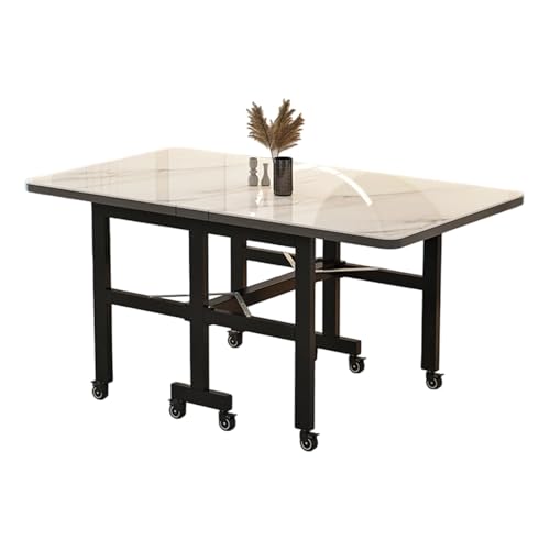 DIHRVTHC Mesa Plegable de Comedor,Mesa Plegable compacta y Funcional, Ideal para Espacios pequeños como Cocina o Comedor de apartamento, diseño Moderno y Ahorro de Espacio garantizado(Wit,100cm)