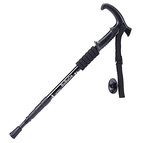 Bastones Telescópicos Ajustables Plegables, Mango Ergonómico para Senderismo, Camping, Montaña, Mochilero, Trekking, 2 Piezas
