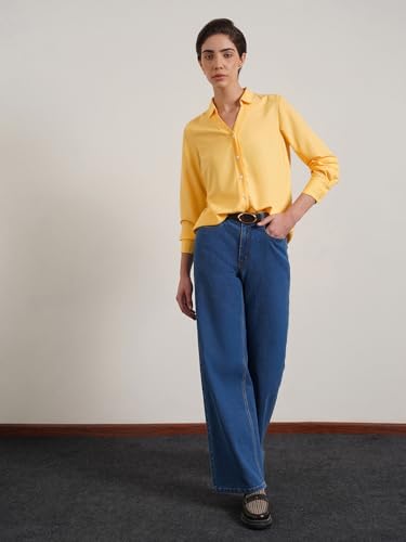 Image of FableStreet Women Shirts | Comfort Fit Spread Collar | Premium Satin Fabric for Formal, Business Casual