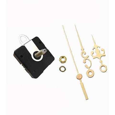 Dhorcas (#10) 3/4" Threaded Motor and Gold 2 1/2" Hands and Hanger, Quartz Clock Movement Kit for Replacement Cover