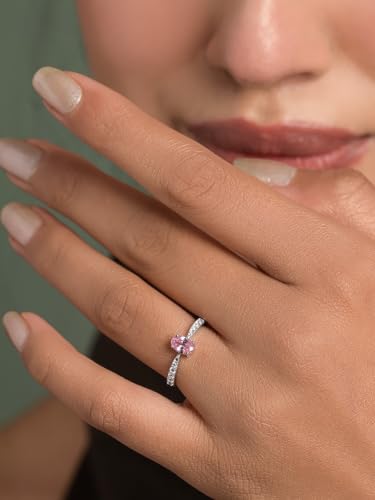 Image of Clara 925 Sterling Silver Minimal Adjustable Ring for Women Platinum Plated | Daily Wear | Gift for Women and Girls