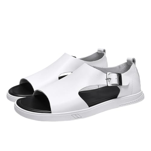 Men Leather Fashion Designer Slippers Beach Soft Casual Outdoor Sandals Business Flats(OneColor,38)