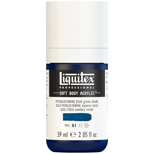 Liquitex Professional Soft Body Acrylic Paint, 59ml (2-oz) Bottle, Phthalocyanine Blue (Green Shade)