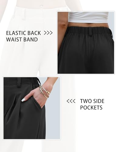 Womens Wide Leg Pants High Waisted Dress Pants Straight Leg Work Office Trousers with Pockets Business Casual Outfits4
