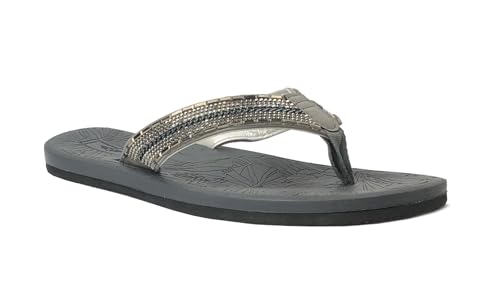 Image of REDVOLUTION New Women's Rhinestone Sandals High | Low Platform T-Strap Jewel Sandals High Wedge Flip Flops