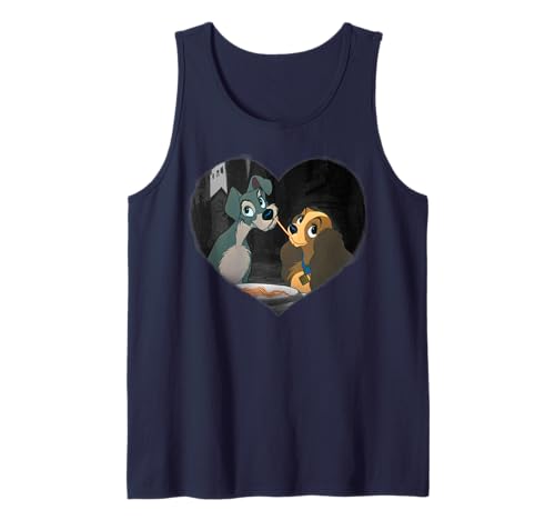 Débardeur Lady and the Tramp Disney pour femme en coton léger noir
