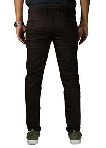 Image of 0-DEGREE Men's Regular Fit Cotton Trouser (0DCotPantRaidParent Beige, Black 32)