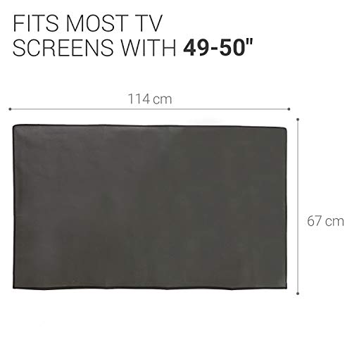 kwmobile Dust Cover for 49-50" TV - Fabric Case TV Protector for Flat Screen TVs - Dark Grey - Image 4