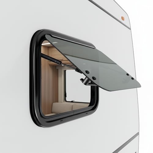 Tagtuell Fenêtres pour Camping-car 500x350mm, Fenetre van Aménagé pour Camping-cars, Caravanes et Pick-up, Cadre en Aluminium avec Moustiquaire