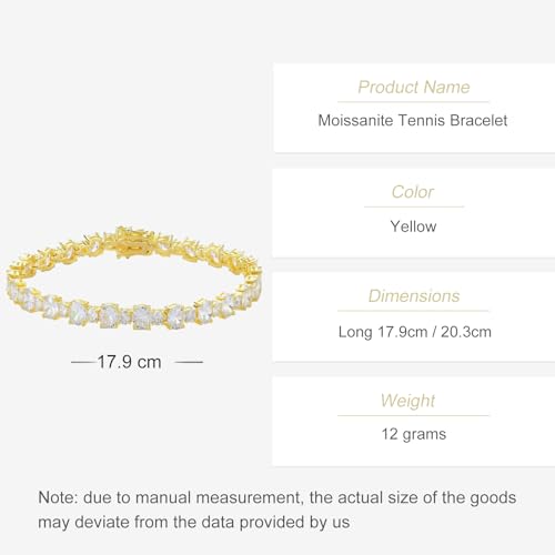Luxurious 14K Gold Moissanite Tennis Bracelet With 5mm Prong Stones, Geometric Square Design Bracelet, Fashion Gift For Mother's Day2