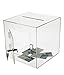 Source One Premium Acrylic Cube Donation Box with Deluxe Rear Open Door and Cam Lock Suggestion Box (8 Inch, Clear)