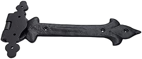 Miniatura 5 de Adonai Hardware Adonijah - Correa de hierro fundido antiguo con bisagra en T (10 pulgadas x 2 unidades, negro mate) para puertas de granero,