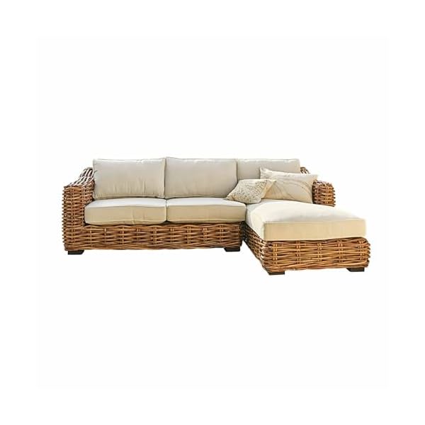 Loberon Sofa Villedieu Rattan & Mahagoni
