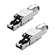 ZHITING 2x CAT 7 RJ45 Stecker Netzwerkstecker für starre LAN Kabel Verlegekabel Ethernet, lan stecker cat 7 werkzeuglos LSA，vollgeschirmt STP, 10 Gbit/s, AWG 23-26