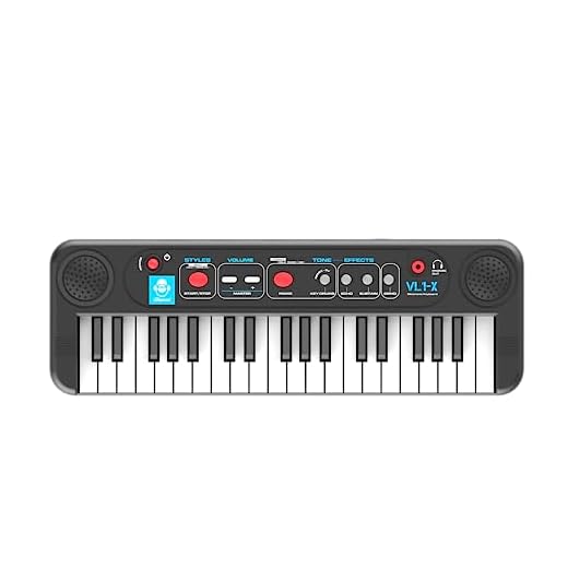 Cefa Toys - Teclado Electrónico Sintetizador 37 Teclas, Mini Teclado con 20 Sonidos de Instrumentos, 30 Ritmos, 2 Altavoces y Jack para Auriculares, Funciona con Pilas No Incluidas