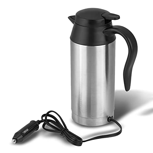 Bollitore portatile da 12 V per auto, piccolo bollitore elettrico da viaggio, scaldabagno veloce da 80 W, mini tazza elettrica da tè e caffè per auto, spegnimento e riavvio automatico, cavo di