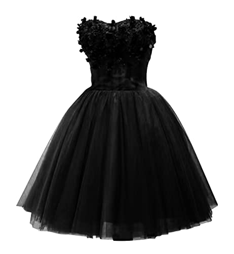 Strapless Tulle Prom Dresses Short Teens Homecoming Dresses Beaded Pageant Formal Cocktail Gowns 2023