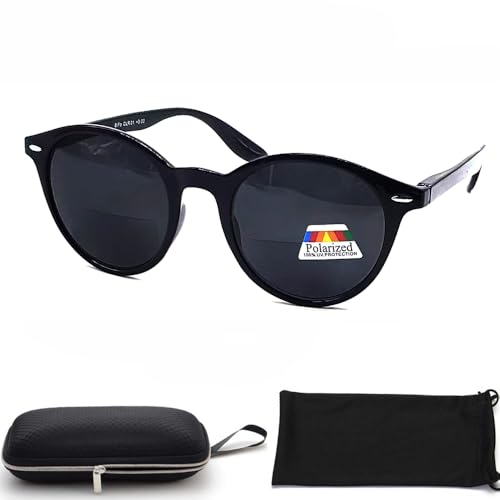 BillieJoe Polarized & Bifocal Sunglasses Reading Glasses for Men Women Round Oval Circle Black Vintage Sun Readers2