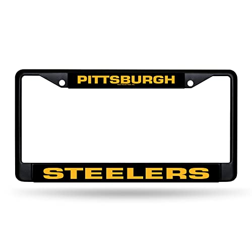 Rico Industries NFL Pittsburgh Steelers Black Black Chrome Frame 12 x 6 Car/Truck Auto Accessory