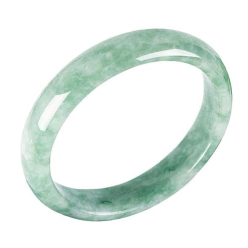 Bracelet jonc en jade vert clair naturel et flottant pour femmes avec écrin